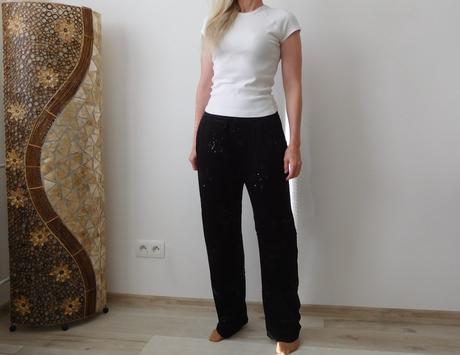 Zara nohavice dámke štrasový vzor, m v,, zara,m