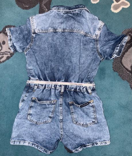 Riflový overal calvin klein jeans v.128 top stav, calvin klein,128