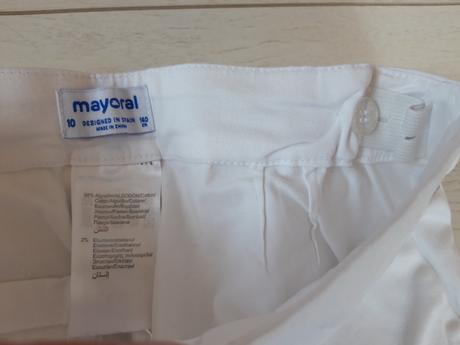 Biele nohavice po clenky, mayoral,140