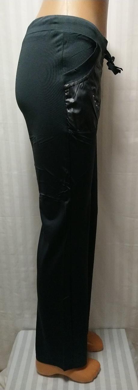 Dámske elastické tmavo sivé tepláky, landl, l, l