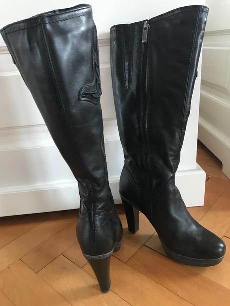 Kožené čierne čižmy velkost 37, lasocki,37