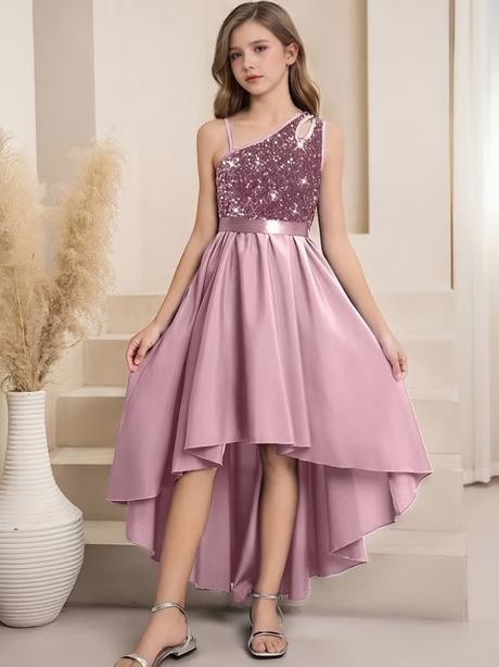 Malvína- dievčenské spoločenské šaty- 9-12r ružová, 128 / 134 / 140 / 146 / 152