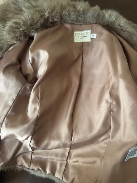 Béžový kožúšok met - veľkosť m, met,m