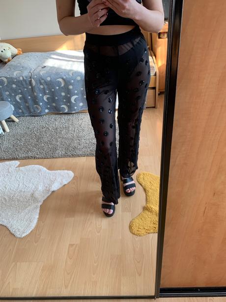 Priesvitné nohavice na plavky, zara,s