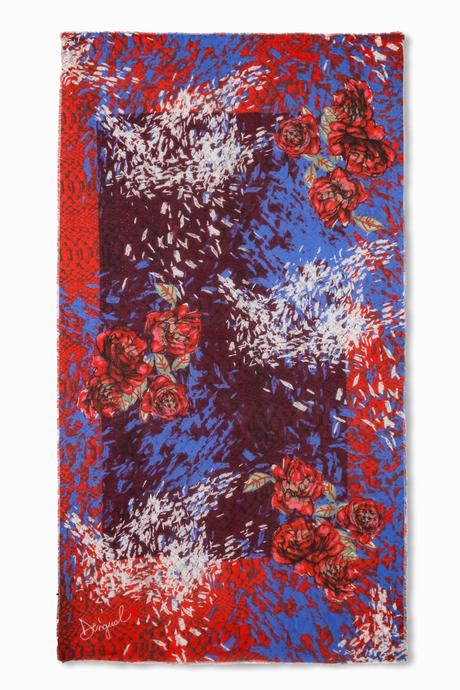 Desigual abstract roses scarf - originál, desigual