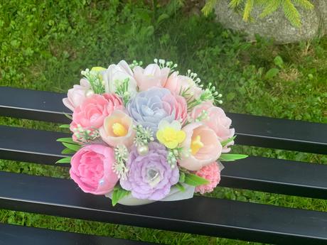 Mydlova kytica v krabičke, 