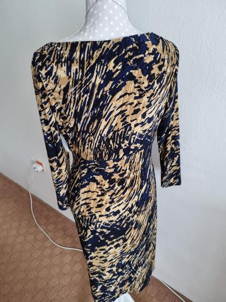 Hnedo-modré elastické šaty ralph lauren veľ. 40, ralph lauren,40