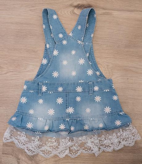 Set riflová sukňa na traky a tričko, 86