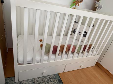 Ikea postieľka biela 120x60, šírka (cm): 60,dĺžka (cm): 120