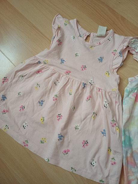 2x nové bavlnené šaty v.74/ 6-9mesiacov, h&m,74