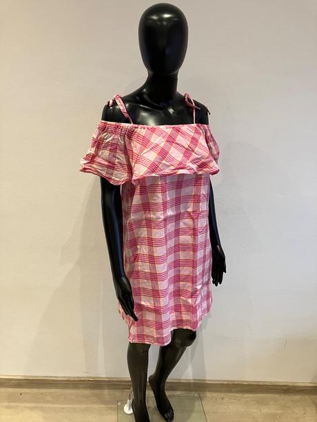 Ružové kockované šaty fb sister (s), s