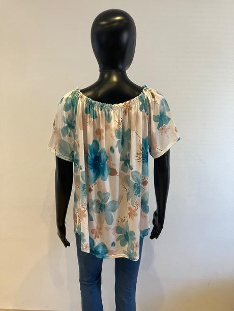 Dámska kvetovaná blúzka so spadnutými ramenami, l / m / s / xl