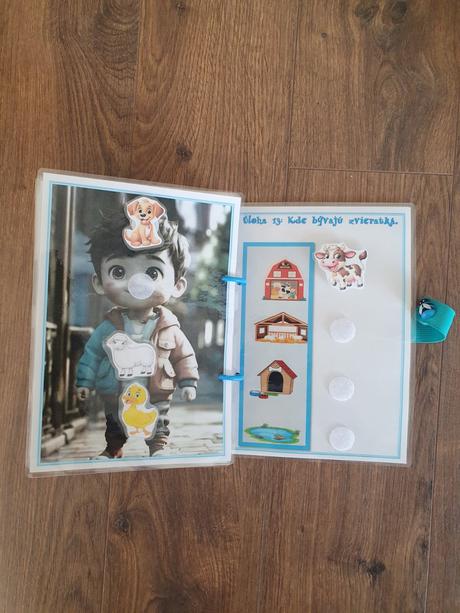 Pracovný zošit na suchý zips pre chlapčeka od 1 ro,