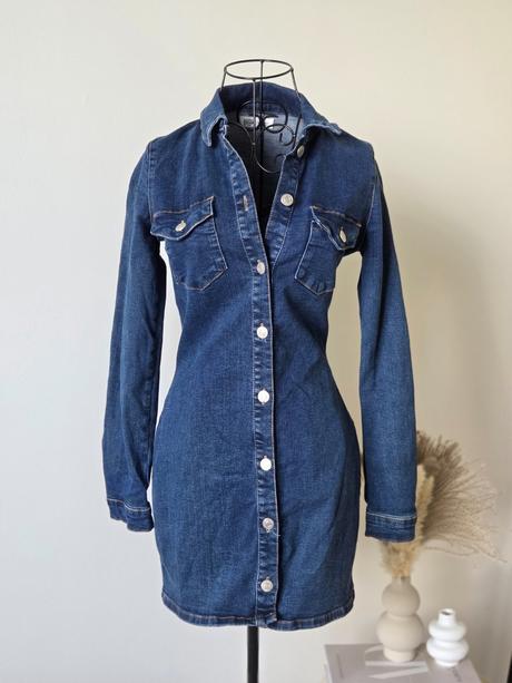 Zara rifľové šaty xs, zara,xs