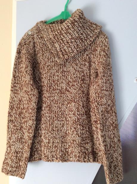 Melírovaný vlnený teplý rolák, m