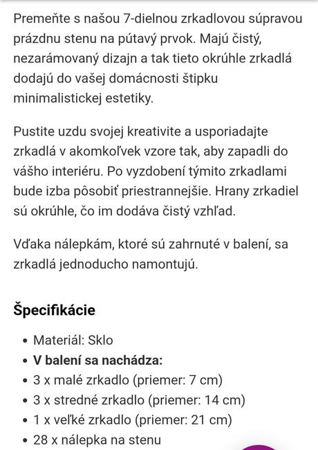 Dekorativne zrkadlo, 