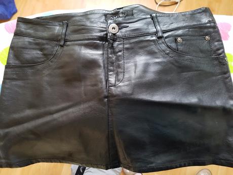 Kožená ultra mini sukňa, l