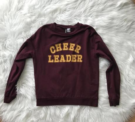 Štýlová bordová mikina cheerleader, h&m,s