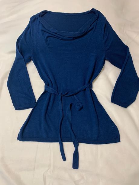 Svetrík s 3/4 rukávom a previazaným pásom, m