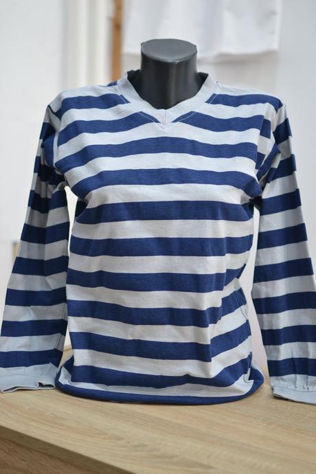 Modro-sivé tričko s, s