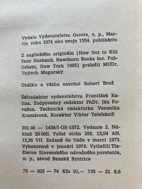 Ako si nezabiť muža-druhé vyd.1974,