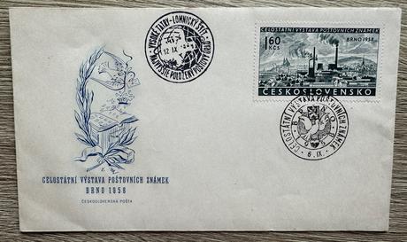 Známky s obálkou brno 1958 za 3eur(druhá), 