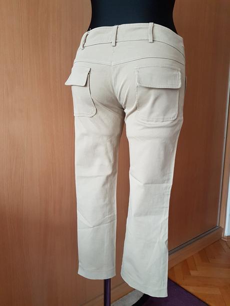 Kvalitné béžové letné 7/8 nohavice vel.38/40, 40