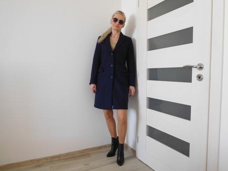 Kabát tm, modrý dámsky -s/m, s