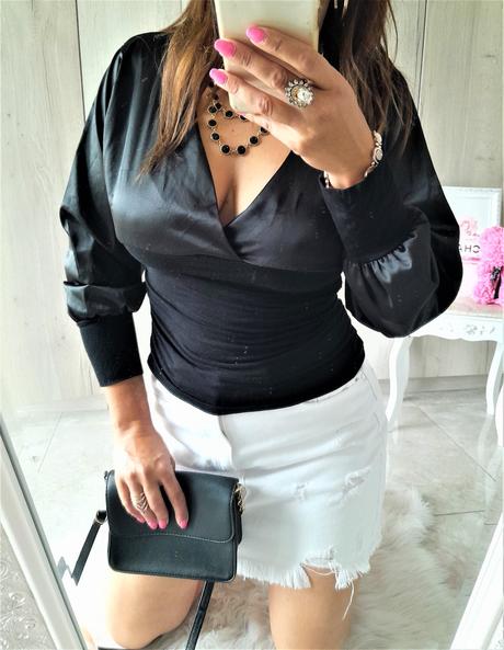 Blúzka so saténovým vrchom-m, m