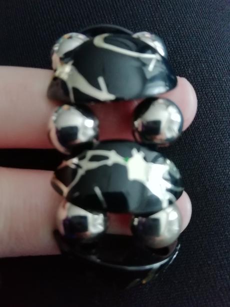 Ozdobna gumicka do vlasov, cierno-zlata, 