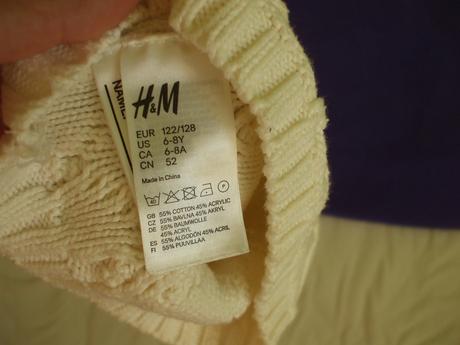Biela čiapka, h&m,122