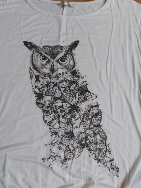 Tričko so sovou, clockhouse,l