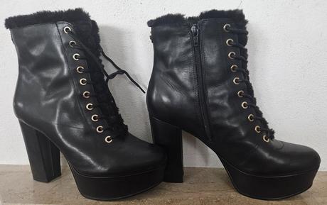 Kožené členkové čižmy guess, guess,40