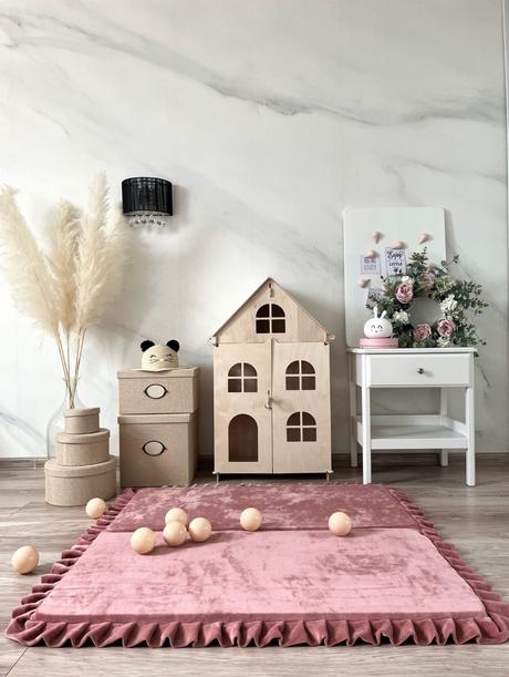 Velvet podložka štvorec, staroružová -105x105cm, 