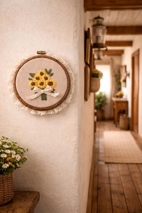 Ručne vyšívaná dekoracia na stenu, 