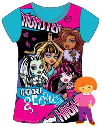 Tričko monster high modré, 128