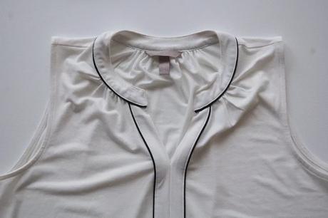 Elegantná biela blúzka h&m s čiernym lemovaním, h&m,l