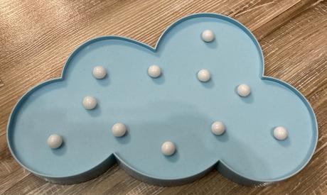 Krásna dekorácia-lampička obláčik na baterky, 