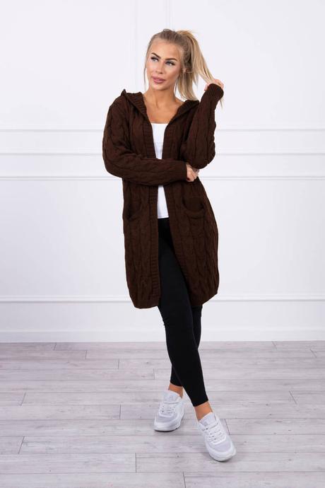 Dámsky kardigán simka s vrkočovým vzorom,