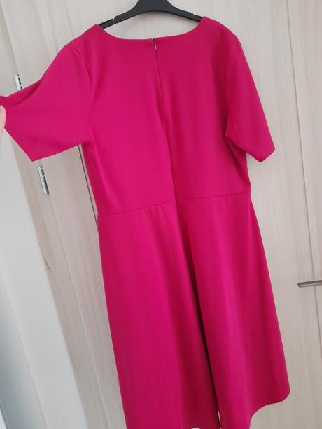 Cyklámenové šaty s vreckami, herma,46