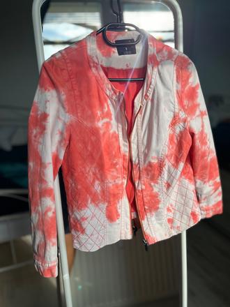 Letna jarna bunda oranzova biela s 3/4 rukavom, new yorker,s