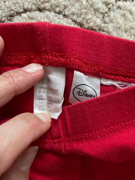 Dievčenské cervene legíny disney h&m 56, h&m,56