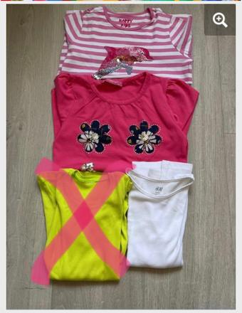 Tricka s dlhým rukávom 110/116, h&m,110