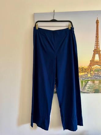 Tmavomodré nohavice bavlna s ľanom zn.mango č.l, mango,l