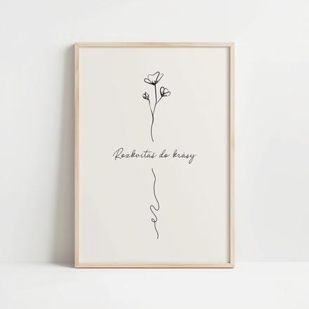 Minimalistický kvetinový obraz - print, 