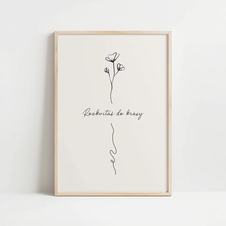 Minimalistický kvetinový obraz - print, 