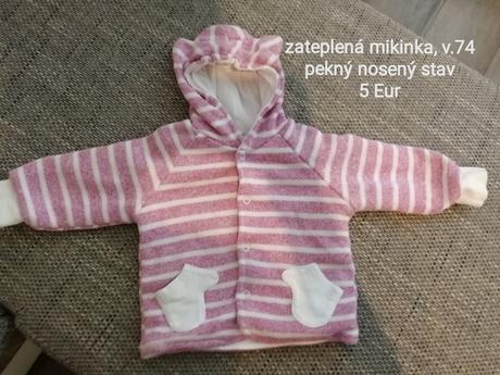 Zateplená mikinka 74, 74