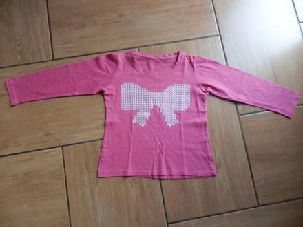 Ružové tričko s motívom mašle, 122