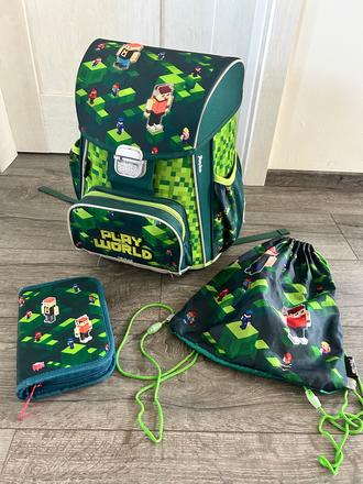 Školská taška oxybag premium playworld minecraft,