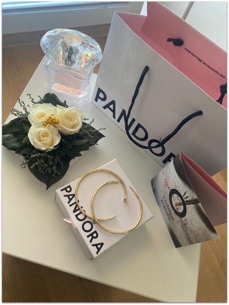 Pozlátené kruhové náušnice pandora, pandora